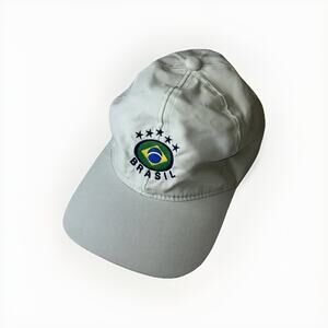 Brasil Embroidered Hat Cap One Size 100% Polyester Made in Brazil Football Fan
